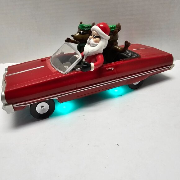 Santa Christmas GEMMY Low Rider Impala Car with 2 Reindeer Animated Light Music - Picture 13 of 15